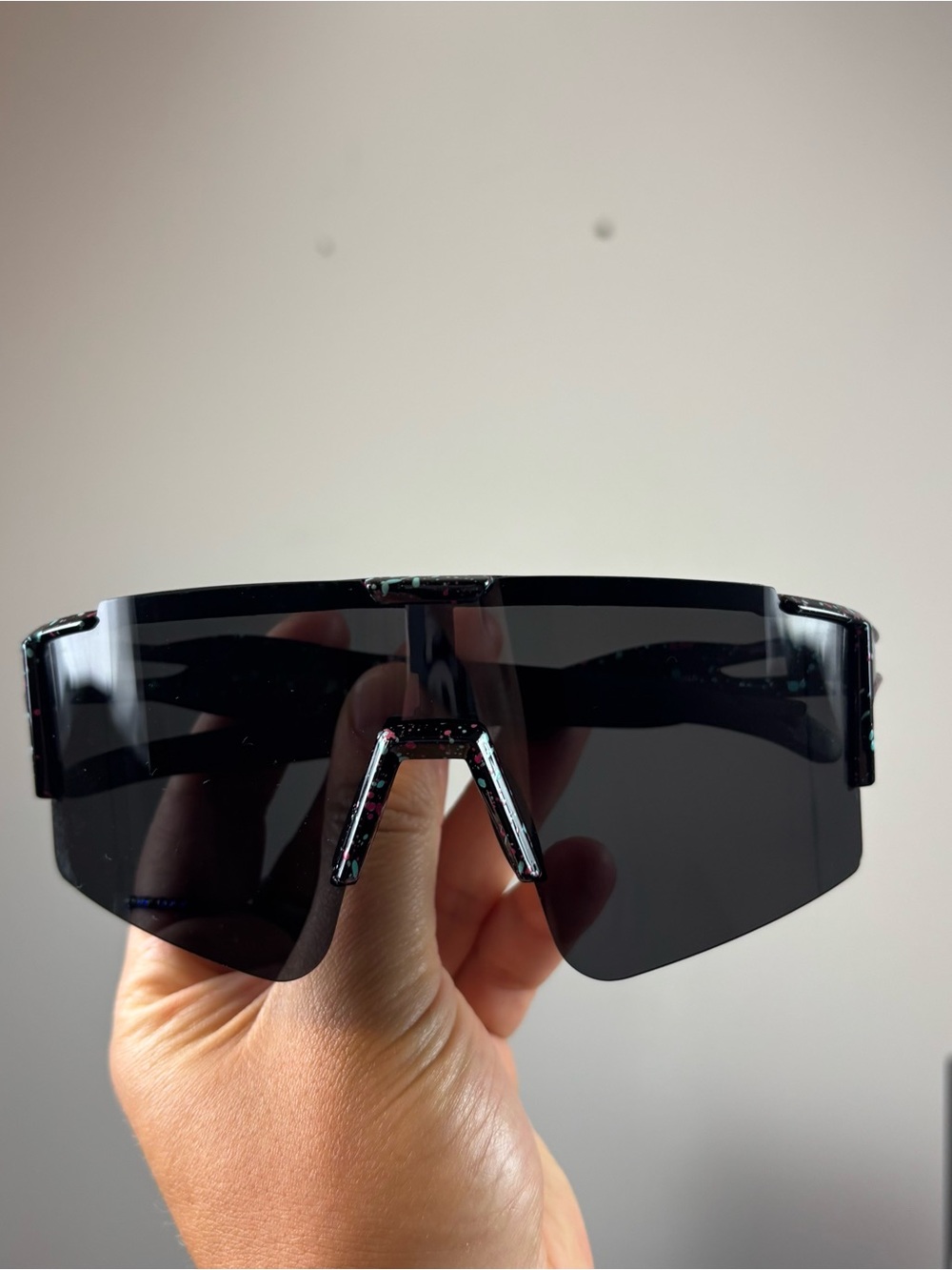 Black polarized sunglasses running baseball